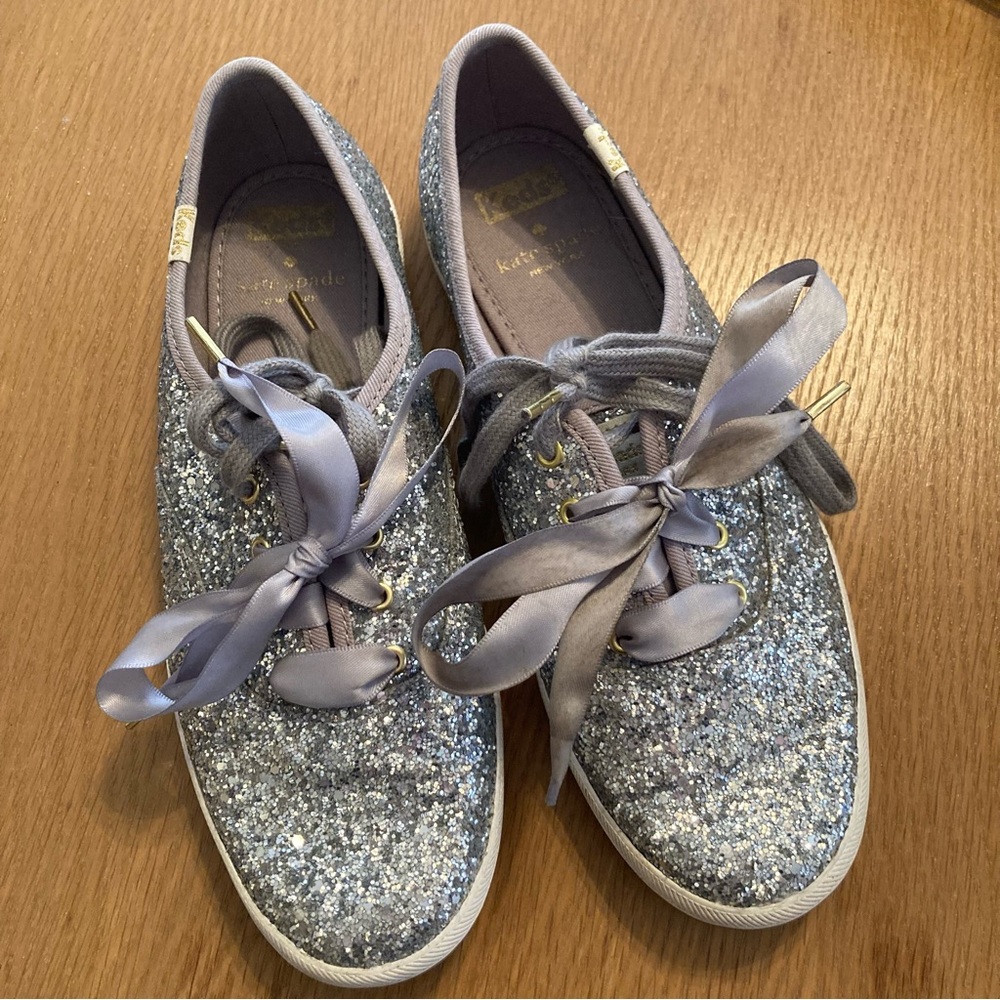 Keds Kate Spade Silver Glitter Wedding Sneaker Shoes … Gem